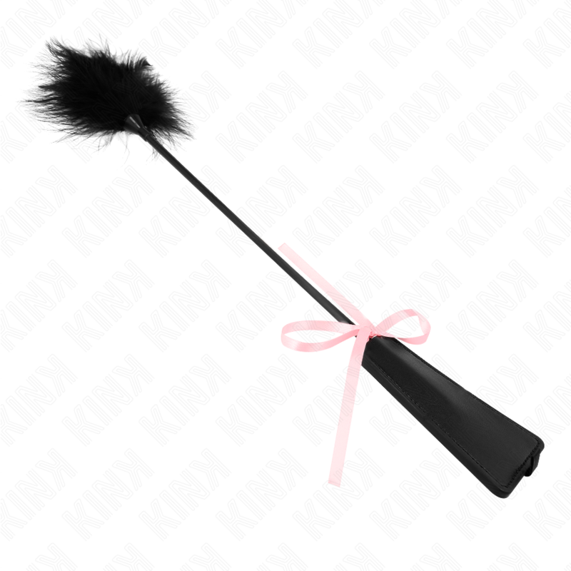 Plumeau Caresse BDSM Plumes Douces Noeud Ruban Rose 49 cm - Kink