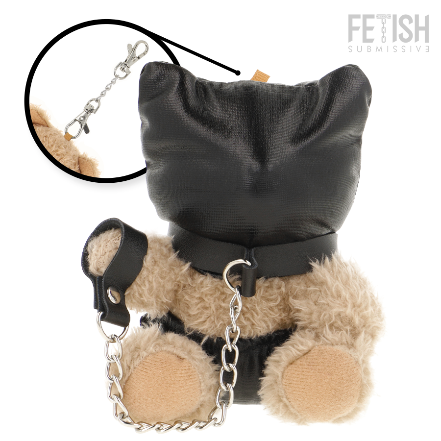 Porte-Clés Ours BDSM Momo Harnais Masque & Chaînes - Fetish Submissive
