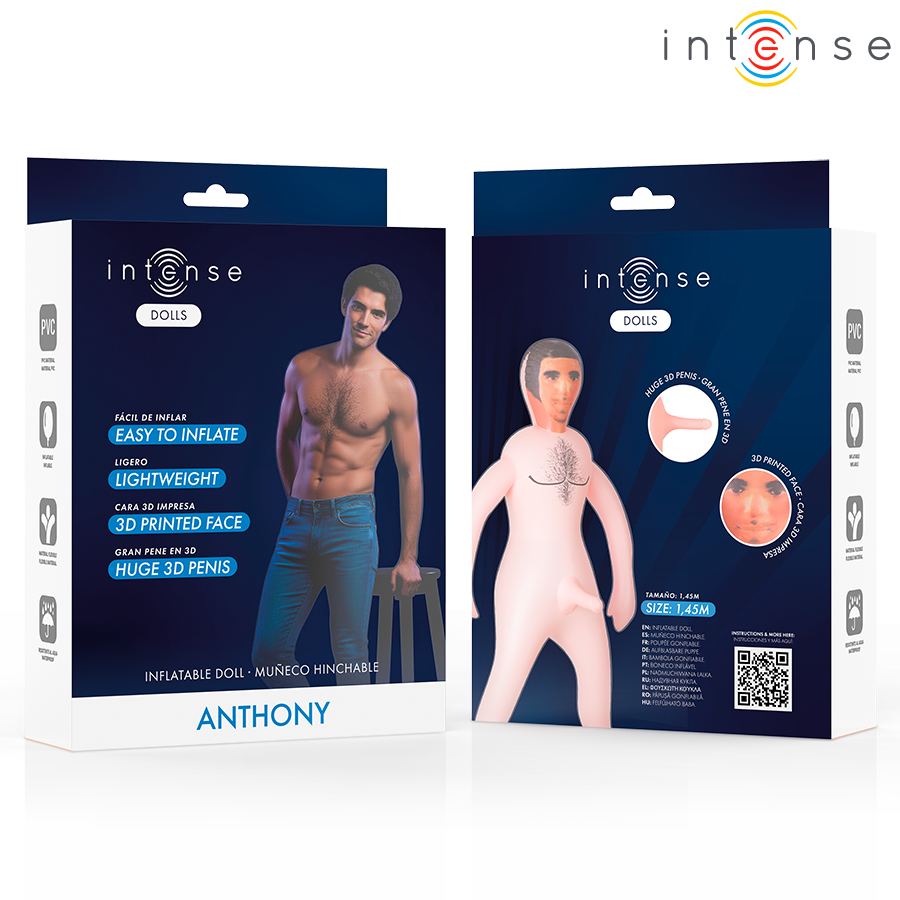 Poupée Gonflable Masculine Anthony Pénis 3D Réaliste 1,45 m - Intense