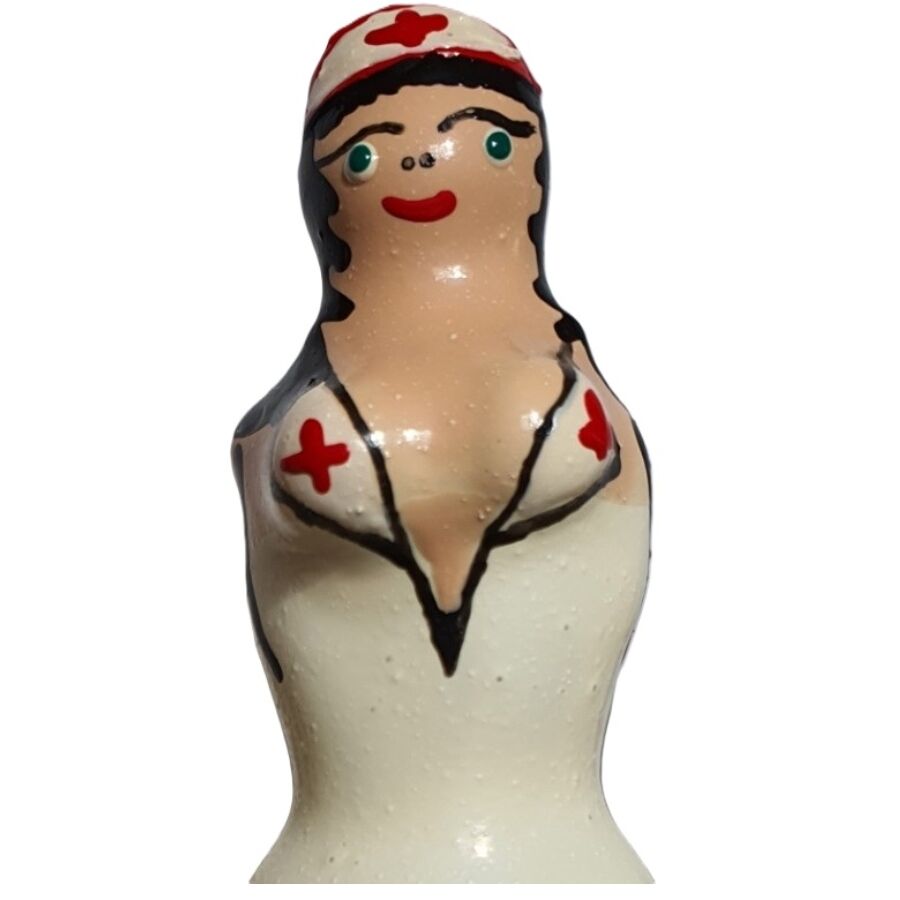 Préservatif Fantaisie Peint à la Main Infirmière Blonde Latex Artisanal - Condomerie