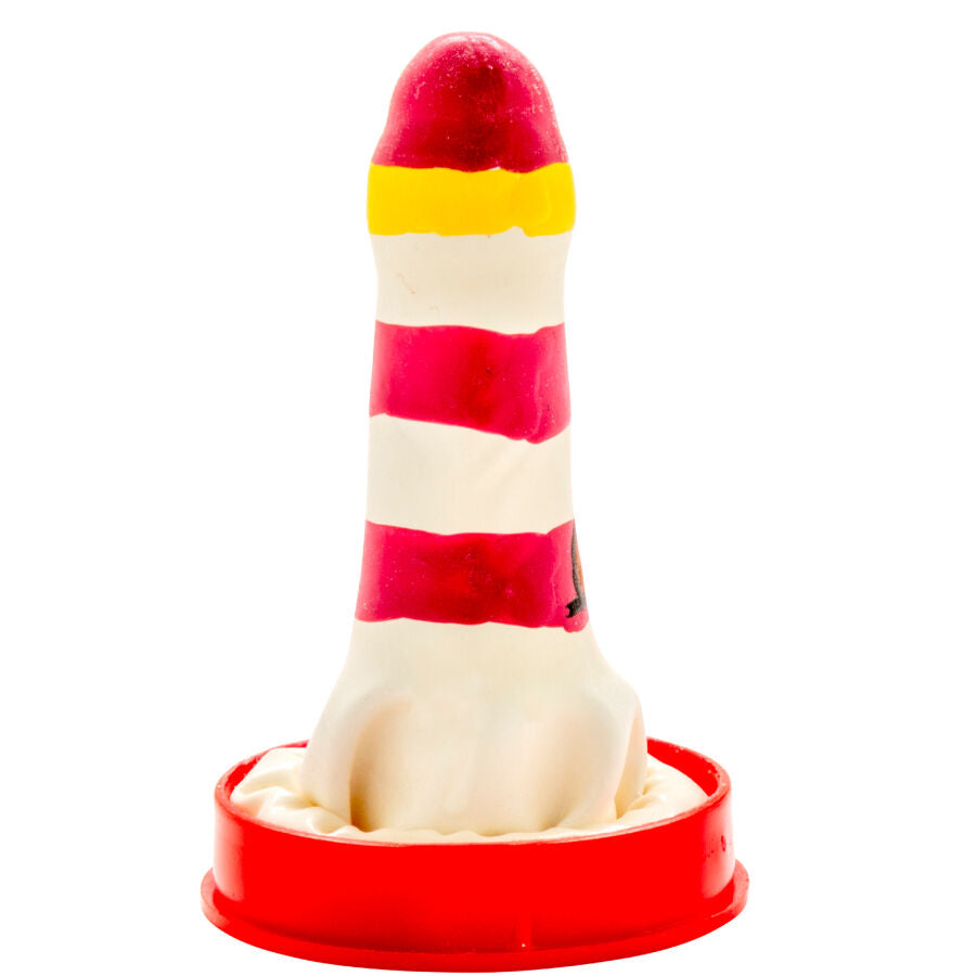 Préservatif Fantaisie Peint à la Main Phare Latex Naturel - Condomerie