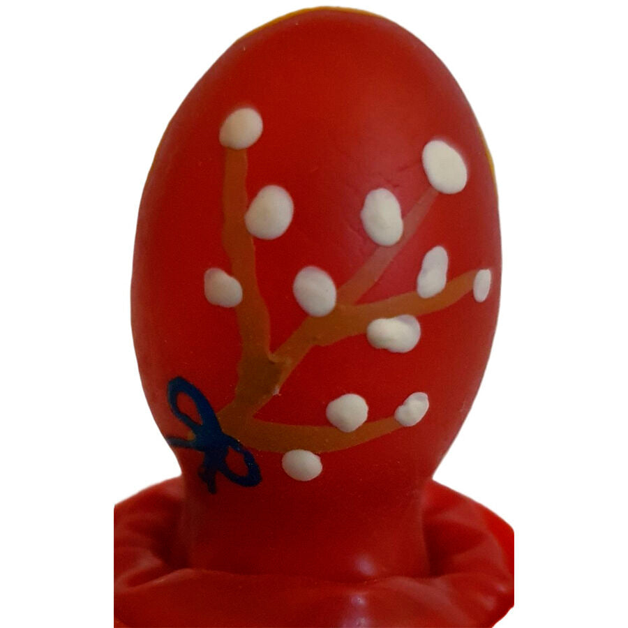 Préservatif Fantaisie Peint Main Œuf de Pâques Rouge Latex - Condomerie