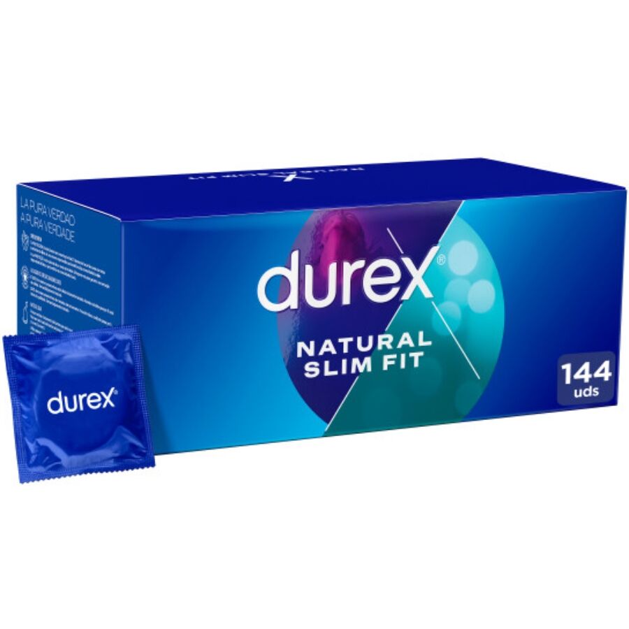 Préservatifs Natural Slim Fit Latex Lubrifiés Boîte 144 Unités - Durex
