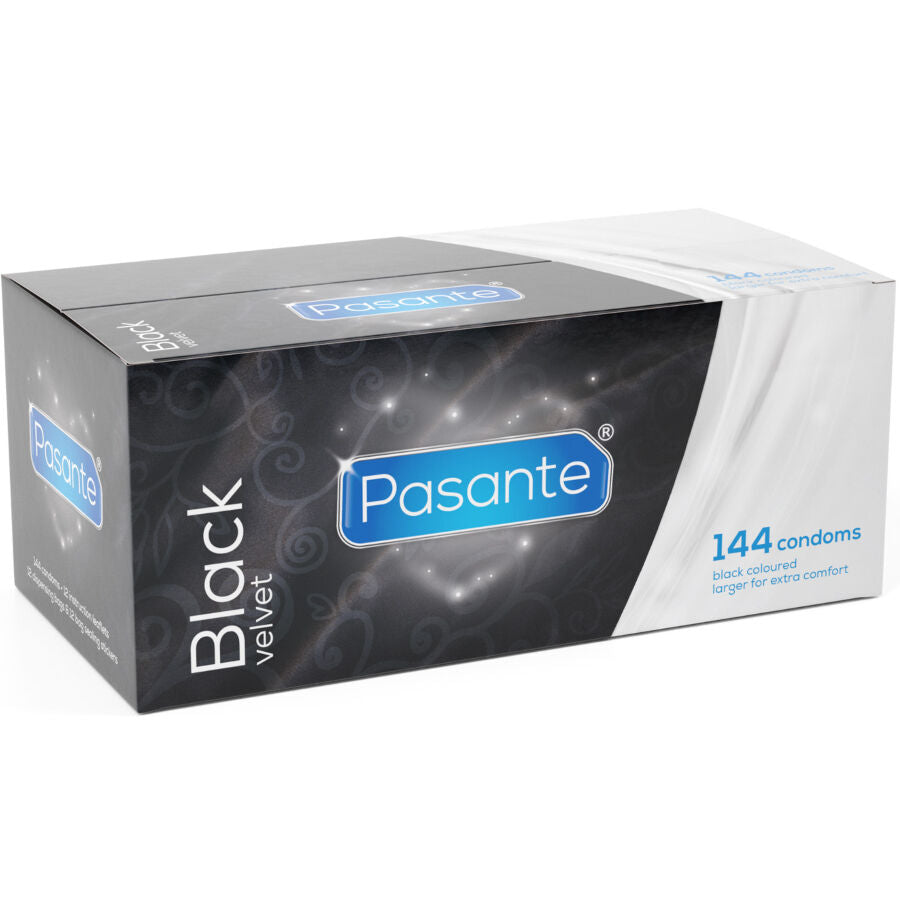 Préservatifs Noirs Black Velvet Latex Naturel Boîte 144 - Pasante
