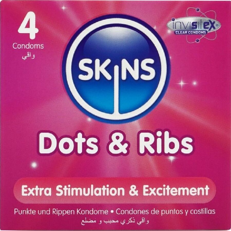 Préservatifs Skins Dots and Ribs - Points et Nervures Stimulants