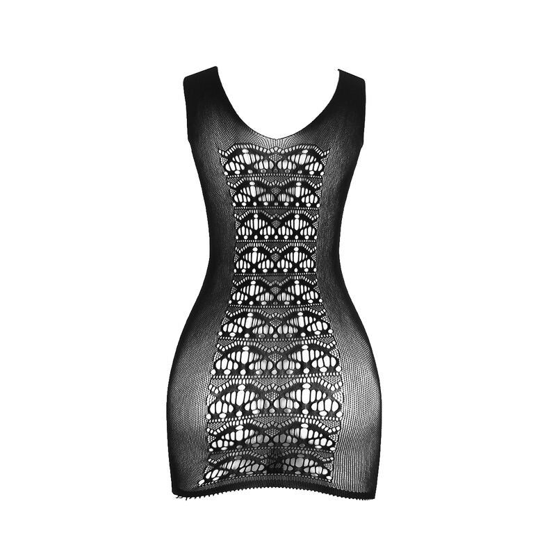 Robe Courte en Résille Élastique Noir Taille Unique - Subblime