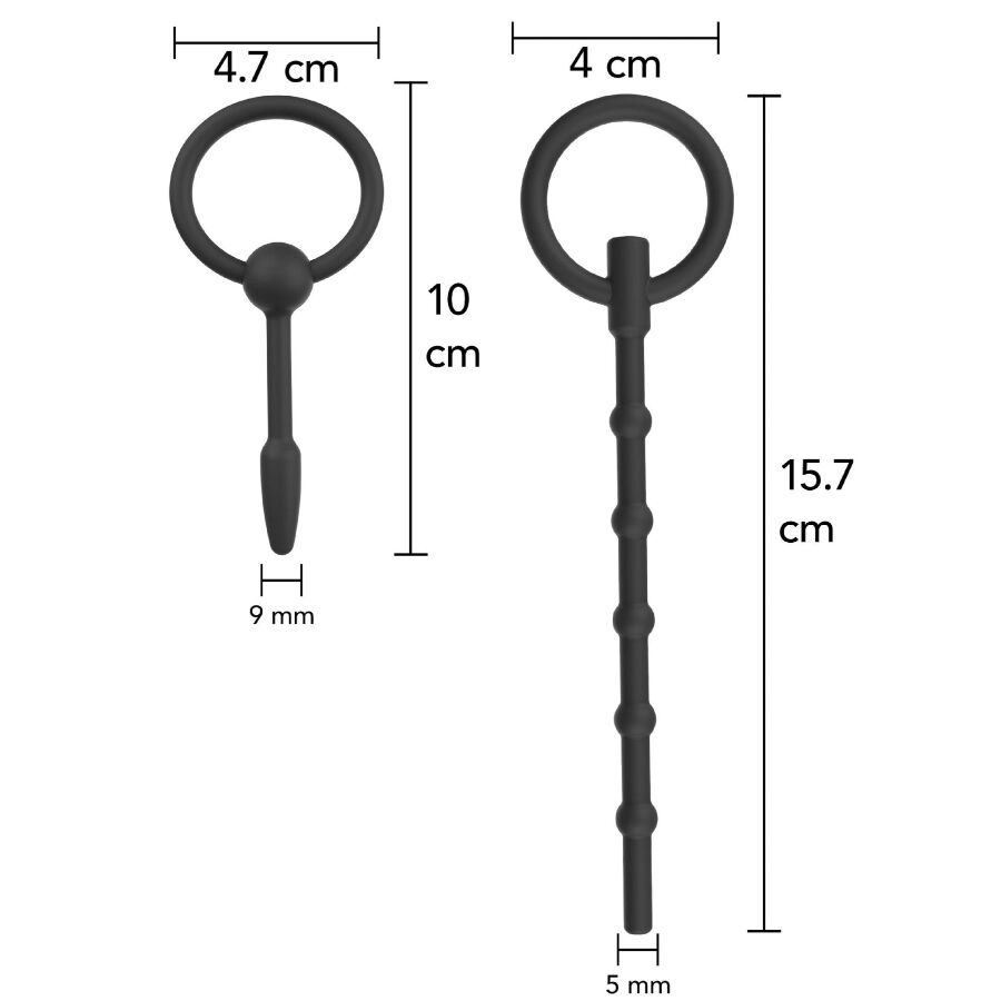 Set de 2 Plugs Urétraux Extreme Advanced Silicone Anneau de Sécurité - Hidden Desire