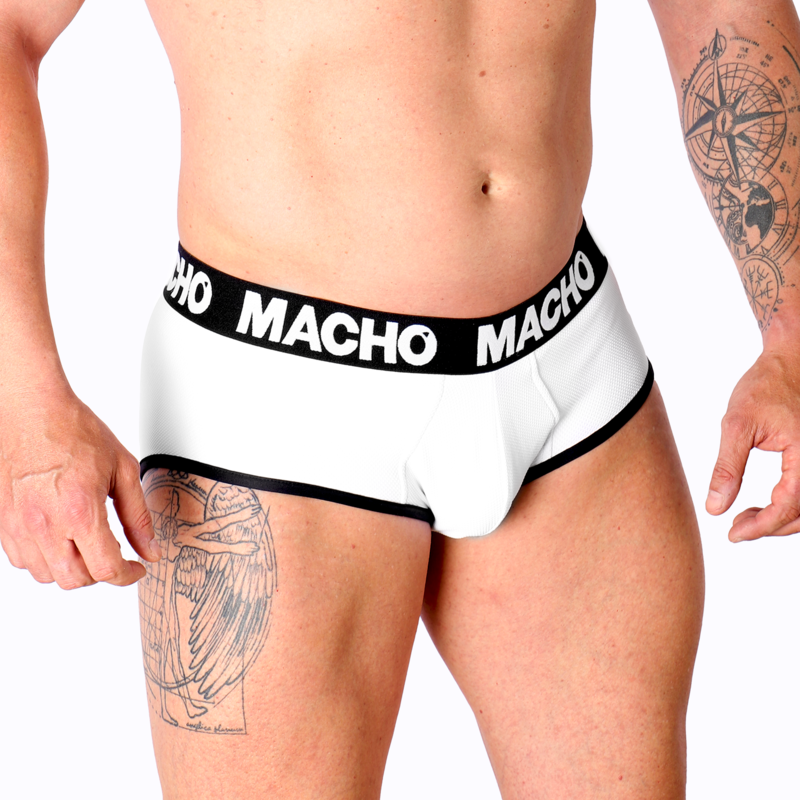 Slip Homme Macho MS30BL Coupe Classique Effet Rehausseur Blanc