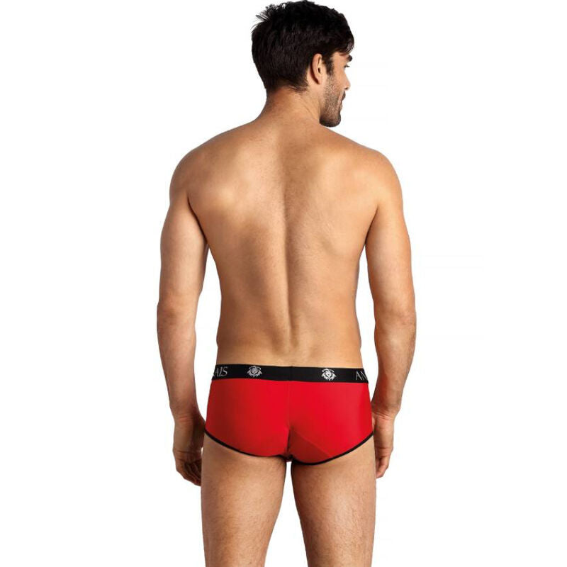 Slip Homme Soul Coupe Sportive Microfibre Rouge Bordure Noir - Anais Men