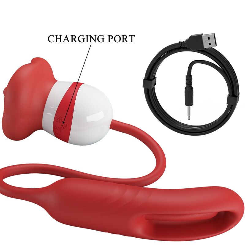 Stimulateur Clitoridien Alyss Bouche et Langue 5 Modes Rechargeable - Romance