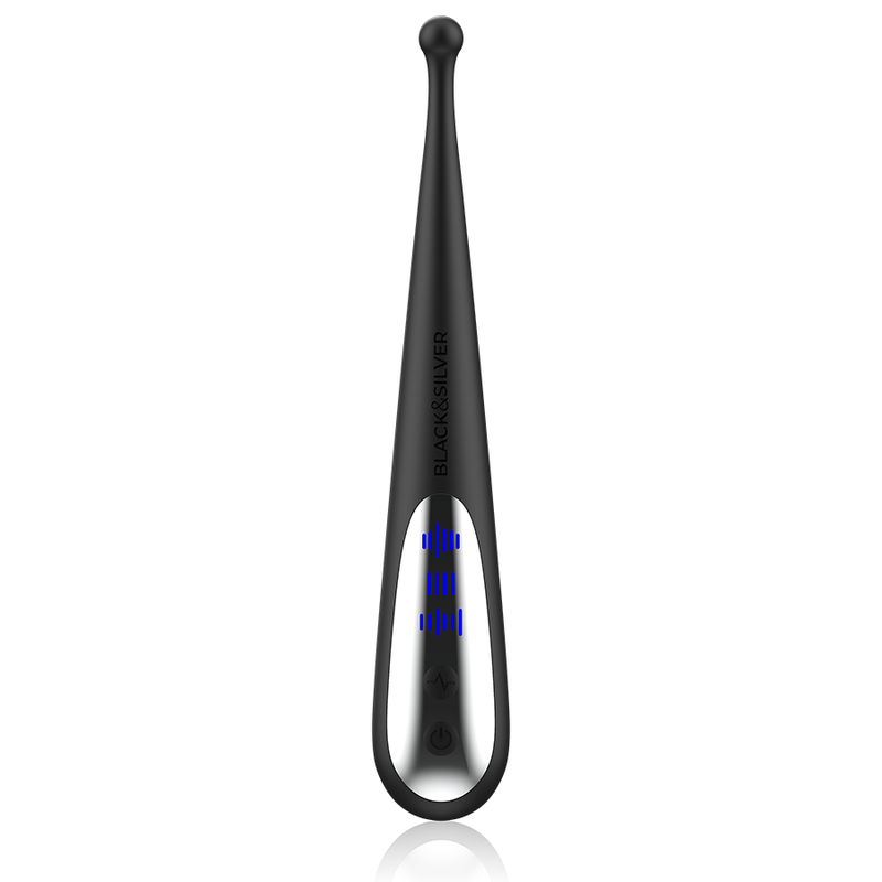 Stimulateur Clitoridien Kenneth Embout Arrondi 10 Modes - Black&Silver