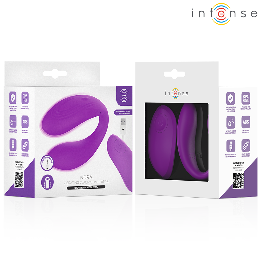 Stimulateur Clitoridien Nora Pince Vibrante en U 10 Modes Télécommande - Intense