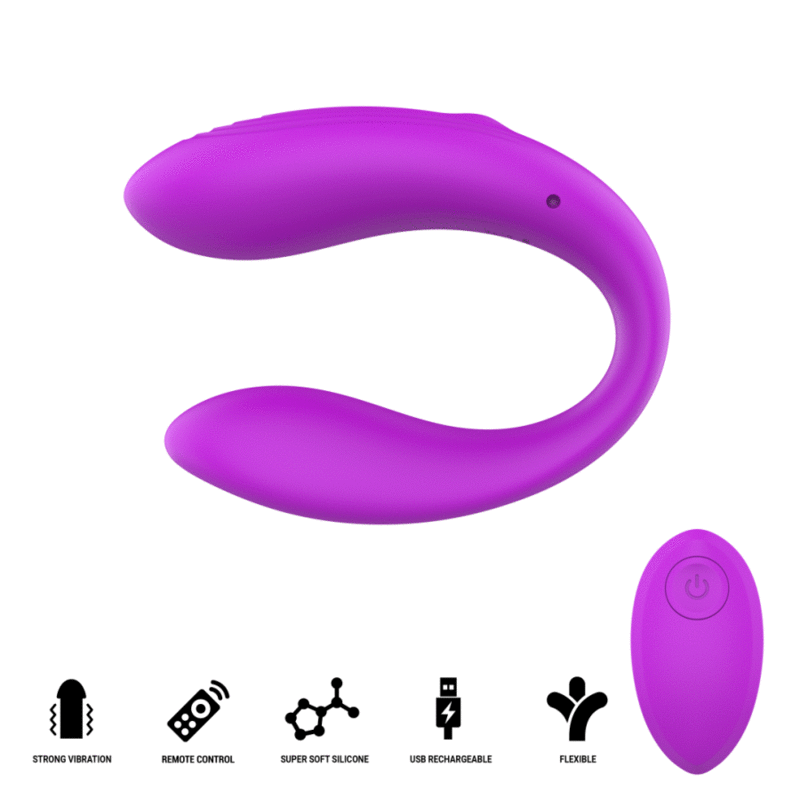 Stimulateur Clitoridien Nora Pince Vibrante en U 10 Modes Télécommande - Intense