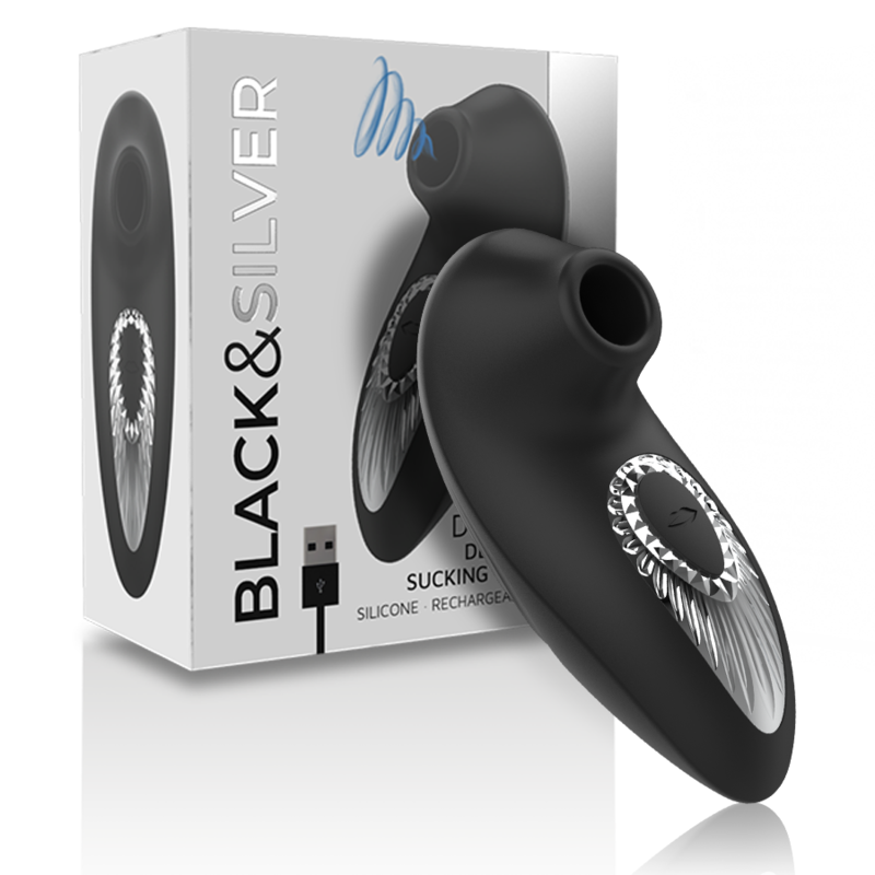 Stimulateur Clitoridien par Aspiration Drake Deluxe Rechargeable - Black&Silver