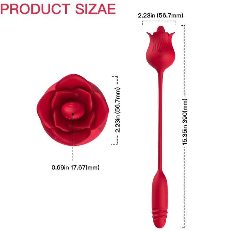 Stimulateur Clitoridien Roselip Léchage et Vibration Rouge - Armony