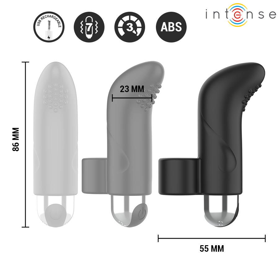 Stimulateur de Doigt Damiano Vibrant 7 Modes 3 Vitesses Rechargeable - Intense