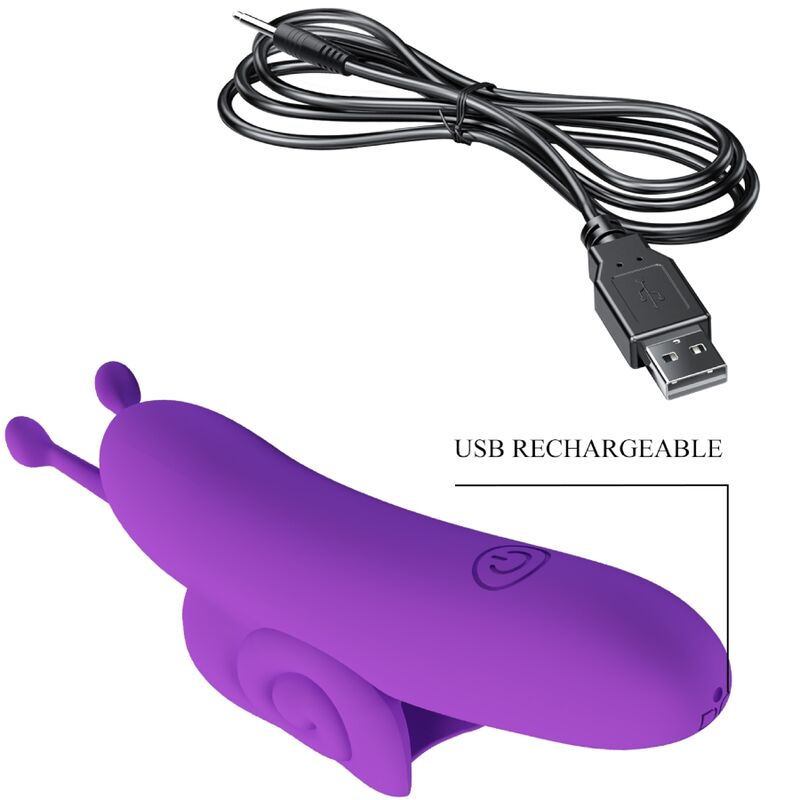 Stimulateur de Doigt Snail Vibrant 10 Modes Rechargeable - Pretty Love