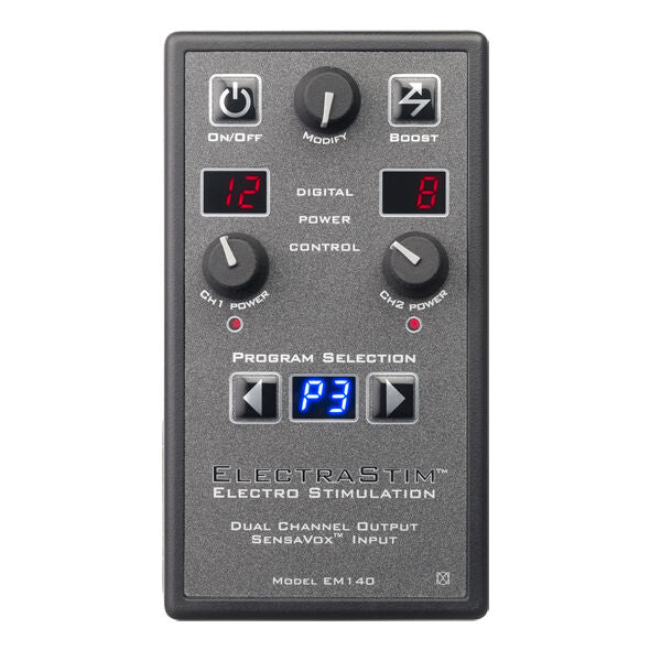 Stimulateur Électro-Sexe SensaVox Double Canal 99 Niveaux Contrôle Audio - Electrastim