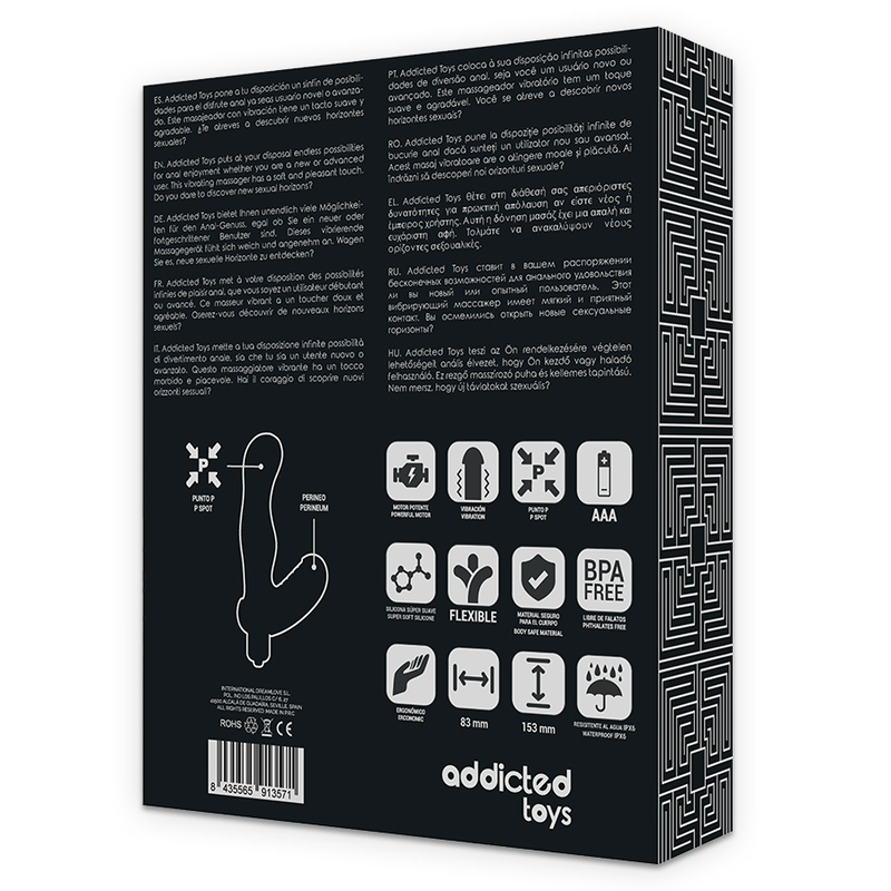 Stimulateur Prostate P-Spot Vibe Silicone Incurvé Étanche - Addicted Toys