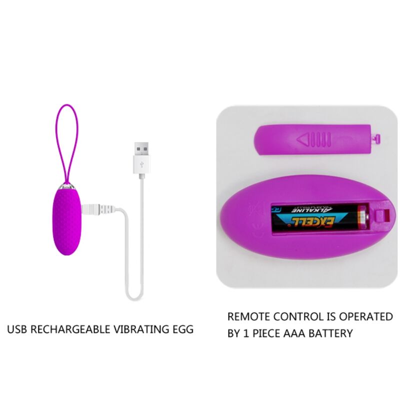 Œuf Vibrant Joanna Télécommandé 12 Modes Rechargeable Étanche - Pretty Love