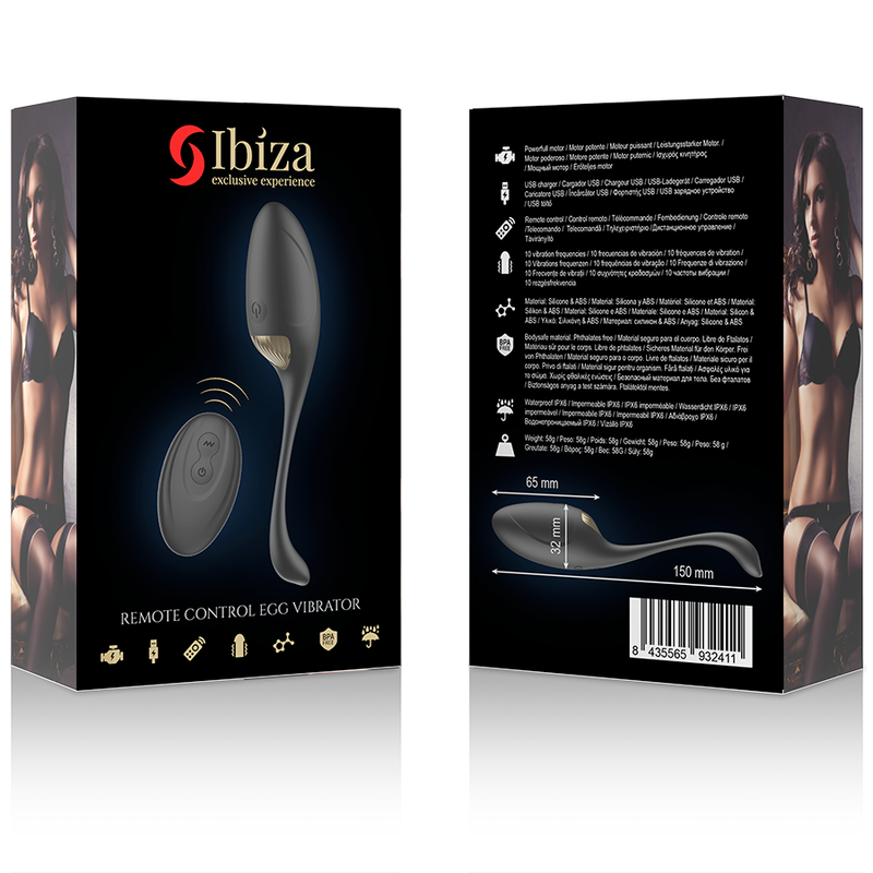 Œuf Vibrant Télécommandé Puissant 10 Modes Rechargeable IPX6 - Ibiza Technology