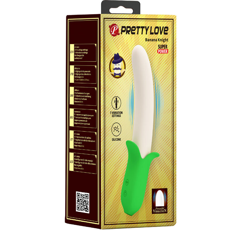 Vibromasseur Banane Banana Knight 7 Vibrations Courbé Rechargeable - Pretty Love