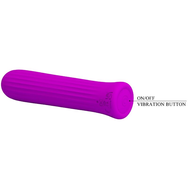Vibromasseur Compact Blanche 12 Vitesses Texturé - Silicone - Pretty Love