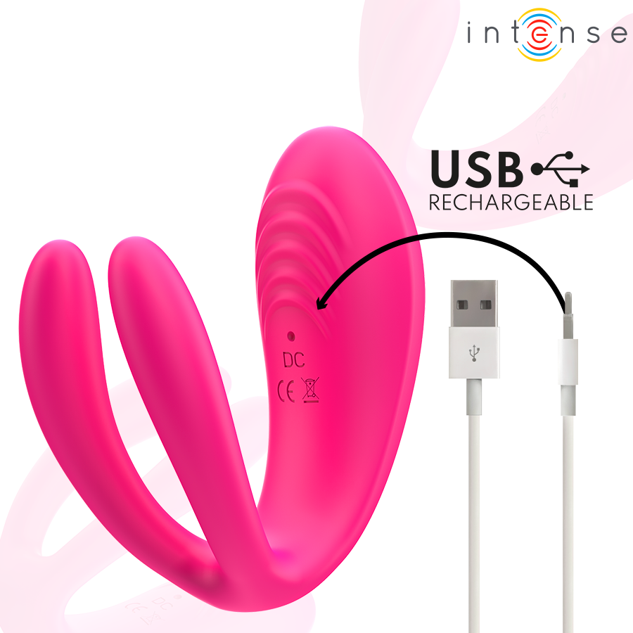 Vibromasseur Couple Julia Double Moteur 10 Modes Télécommande - Intense