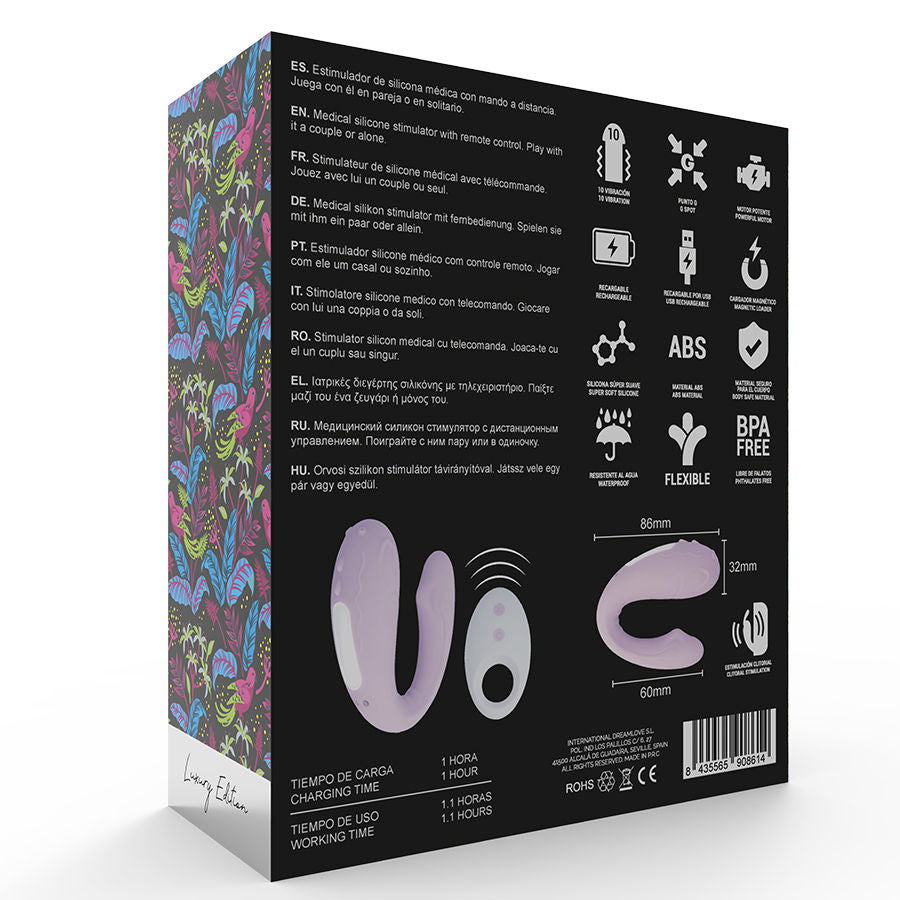 Vibromasseur Couple Rin Télécommande Forme en U Rechargeable - Mia