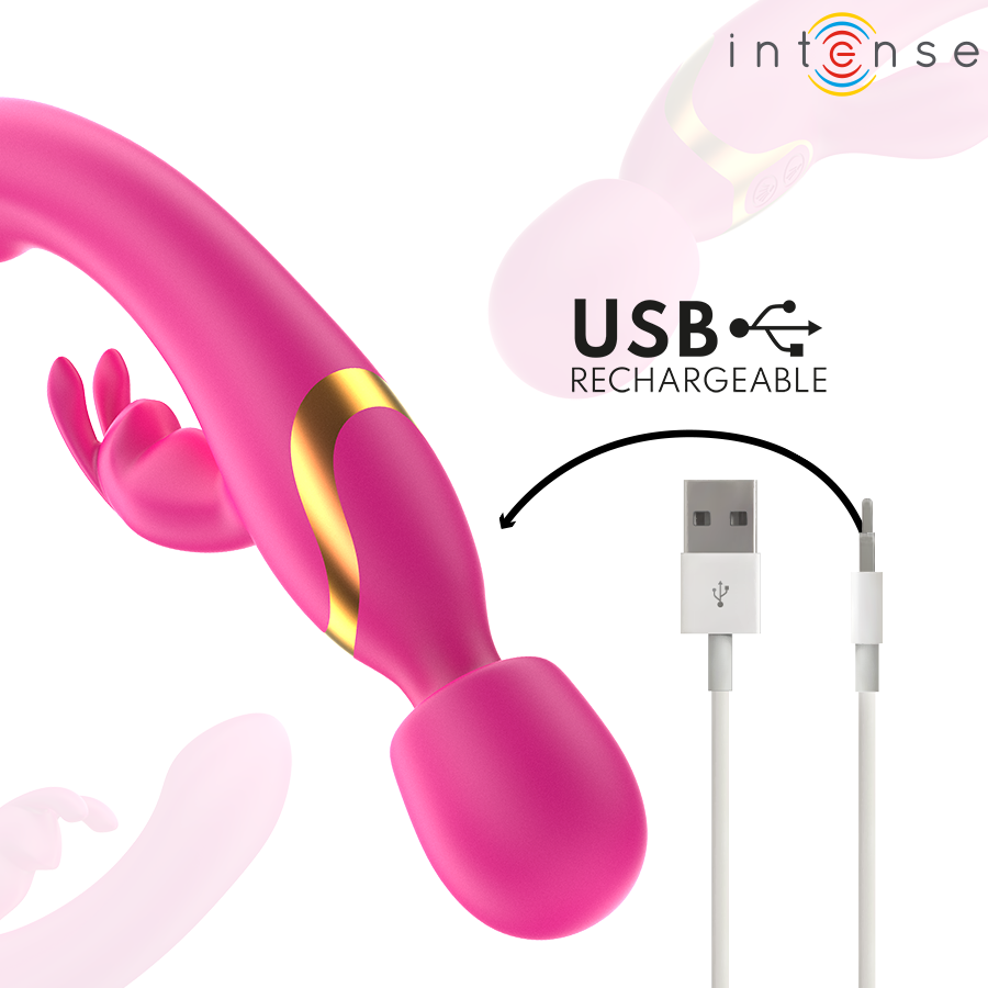 Vibromasseur Double Winona Rabbit & Wand 2-en-1 Rechargeable - Intense