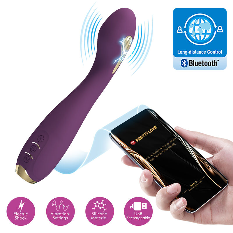 Vibromasseur Électrostimulation Hector App Control 12 Vibrations Rechargeable - Pretty Love