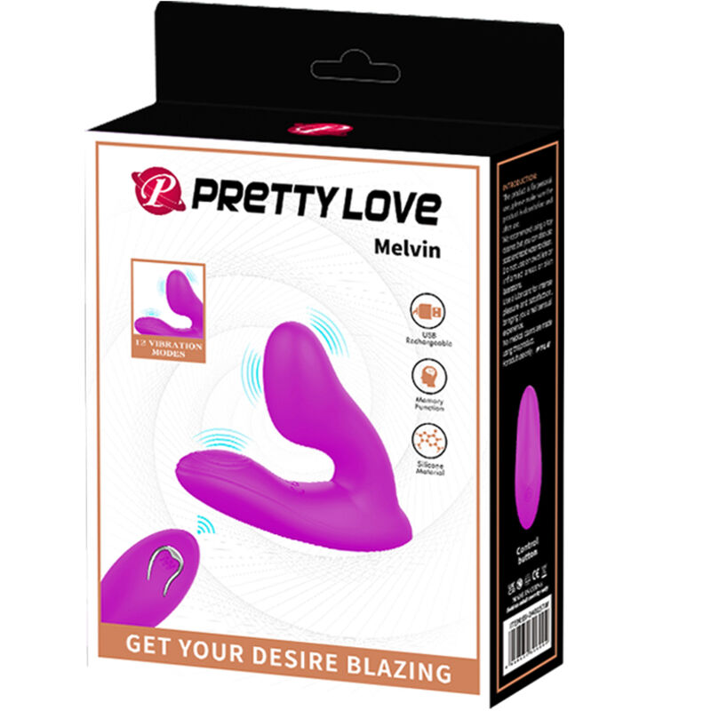 Vibromasseur Point G & Clitoris Melvin Télécommande 12 Modes - Pretty Love