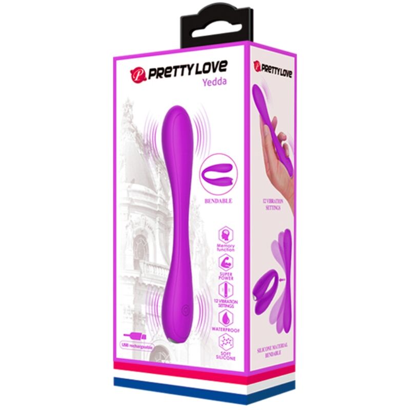 Vibromasseur Point G Clitoris Yedda Forme C Flexible 12 Modes - Pretty Love