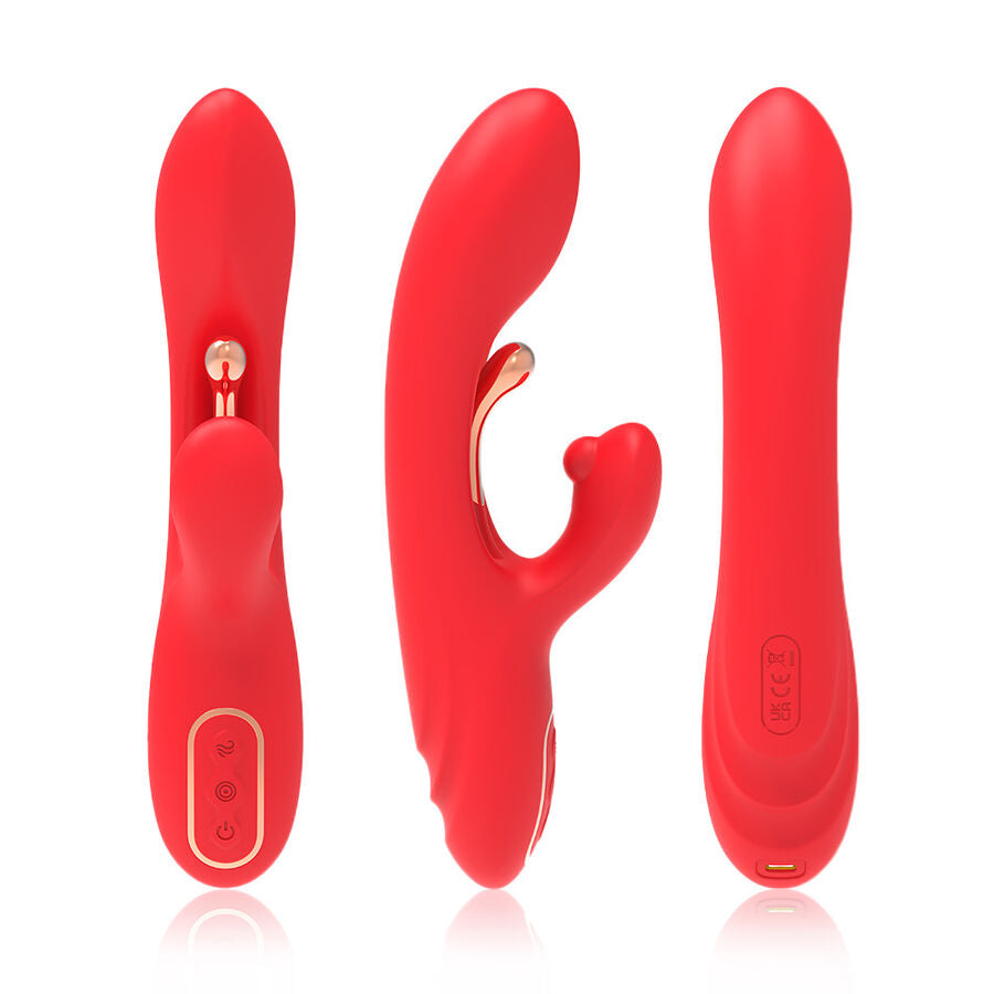 Vibromasseur Point G Langue Oscillante 9 Modes Rechargeable Rouge - Armony