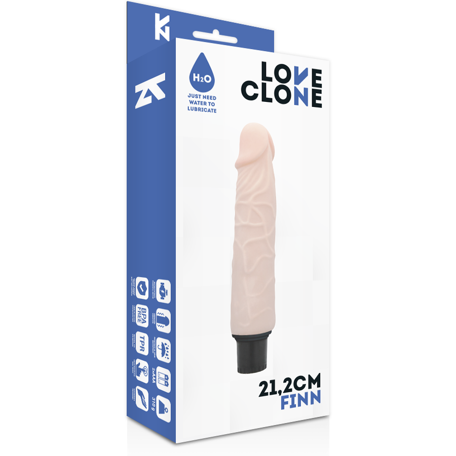Vibromasseur Réaliste Autolubrifiant Finn 21,2 cm Submersible - Loveclone