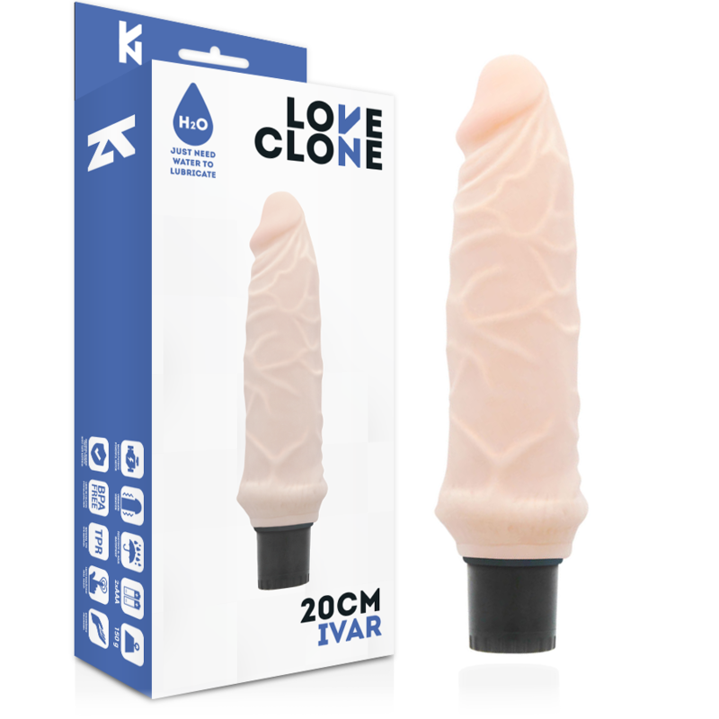 Vibromasseur Réaliste Autolubrifiant Ivar 20 cm Submersible - Loveclone