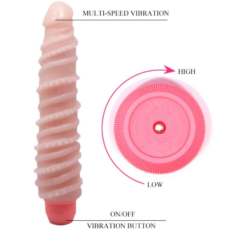 Vibromasseur Réaliste Flexi Vibe Spirale Sensuelle 19,5 cm - Baile