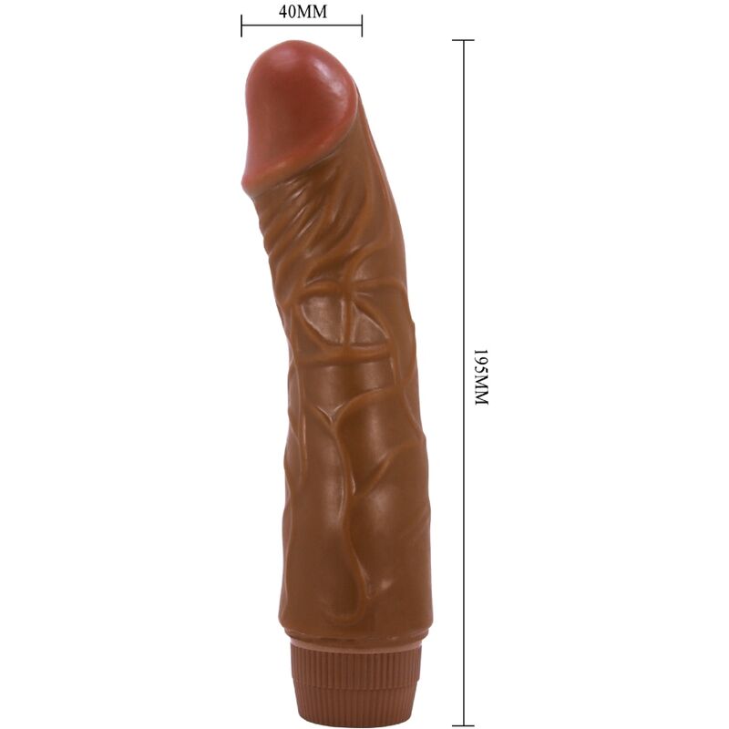 Vibromasseur Réaliste Jeff 19,5 cm Tige Veinée Multivitesses - Baile