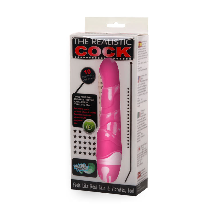 Vibromasseur Réaliste Rose 21,8 cm 10 Modes Submersible - Baile