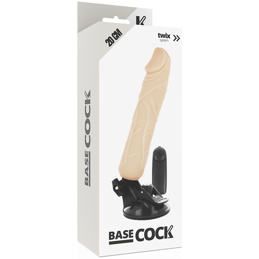 Vibromasseur Réaliste Télécommandé Gaine Amovible 20 cm Ventouse - Basecock