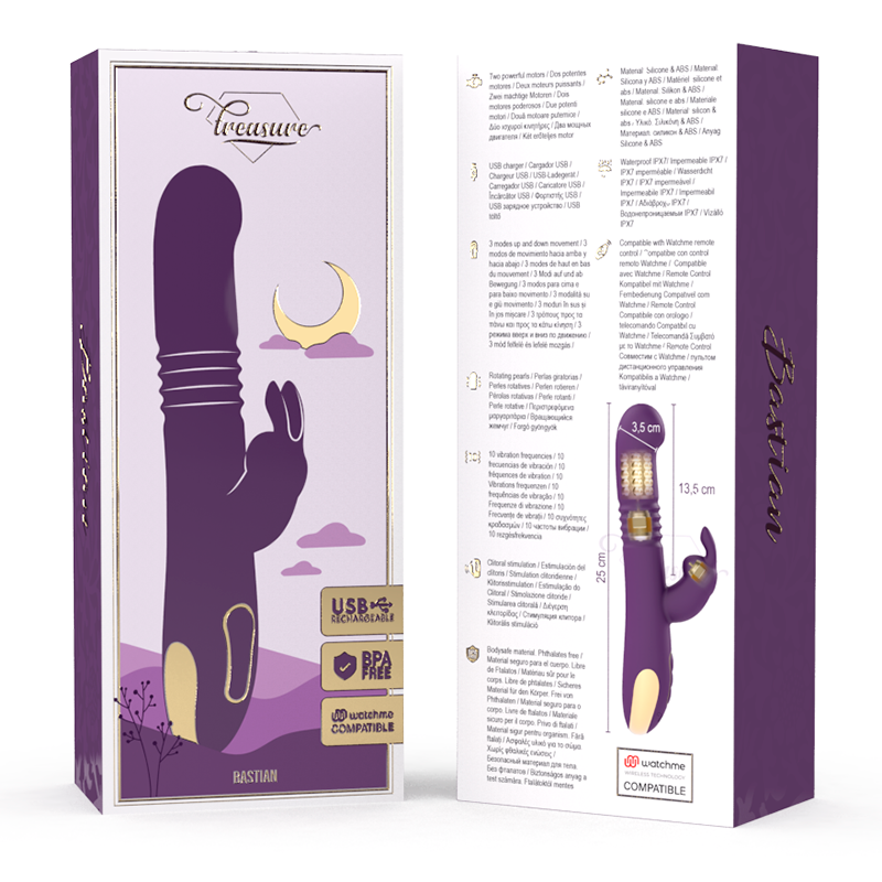 Vibromasseur Rabbit Bastian Rotateur Up & Down Connecté WatchMe - Treasure