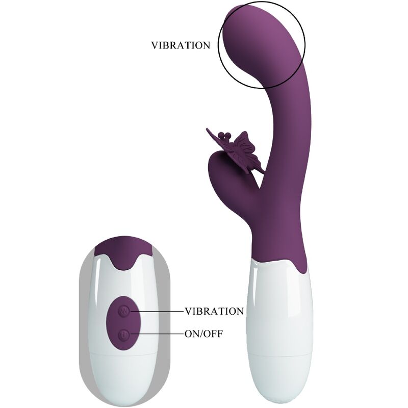 Vibromasseur Rabbit Butterfly Kiss Stimulateur Point G 30 Modes - Pretty Love