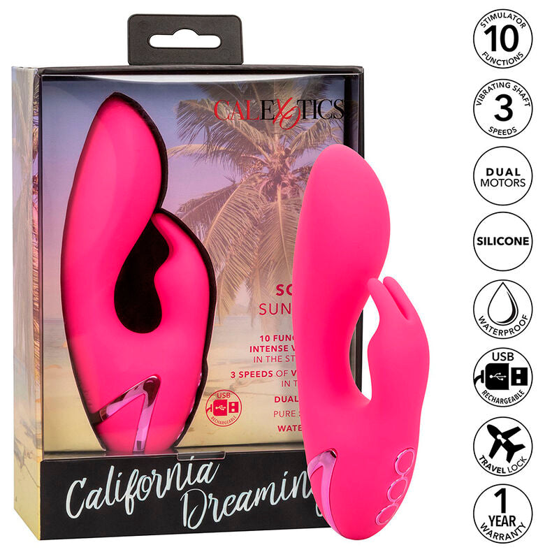 Vibromasseur Rabbit Cal Sunshine Double Moteur 10 Fonctions Rechargeable - California Dreaming
