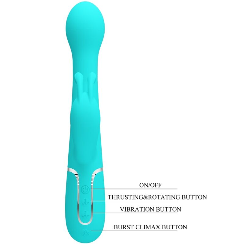 Vibromasseur Rabbit Dejon 3-en-1 Rotation Perles Rechargeable - Pretty Love