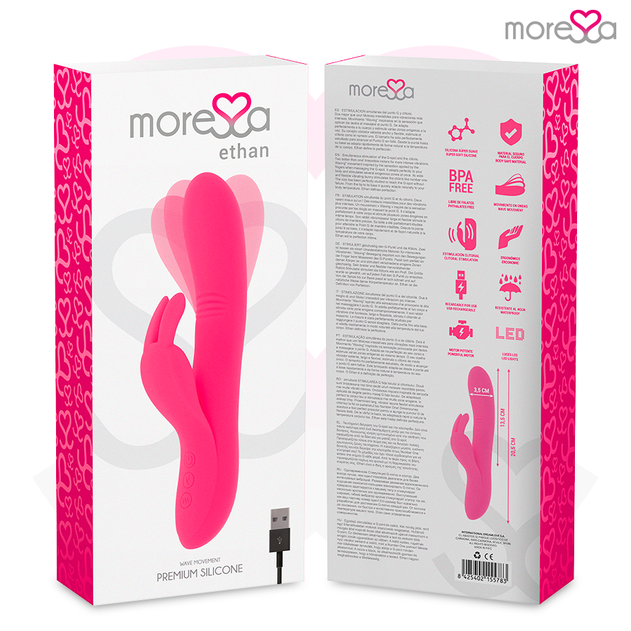 Vibromasseur Rabbit Ethan Mouvement Waving 7 Vibrations Rechargeable - Moressa