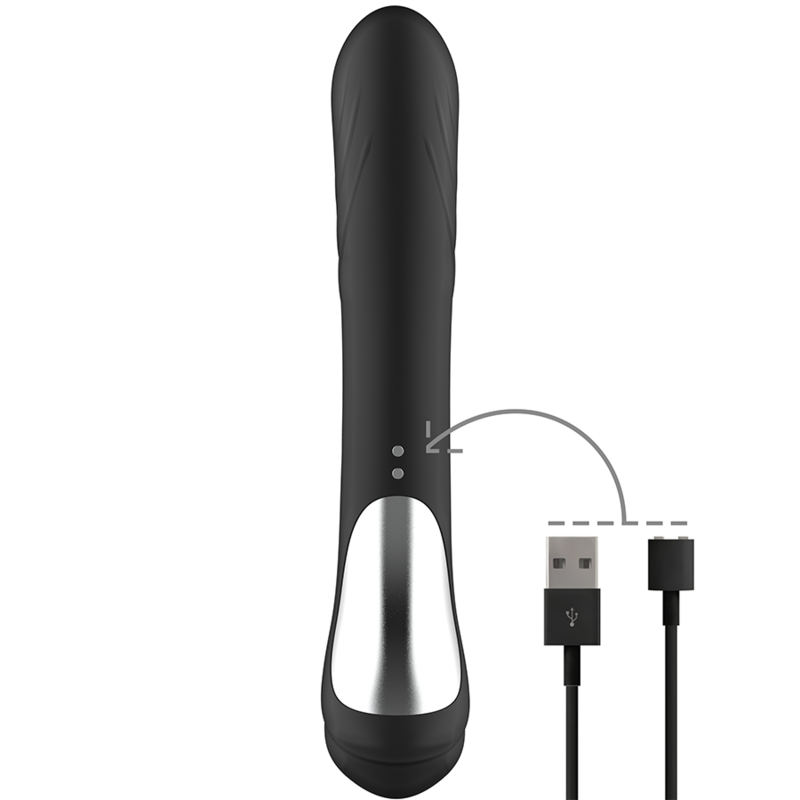 Vibromasseur Rabbit Jamie Silicone Flexible 10 Modes IPX7 - Black&Silver