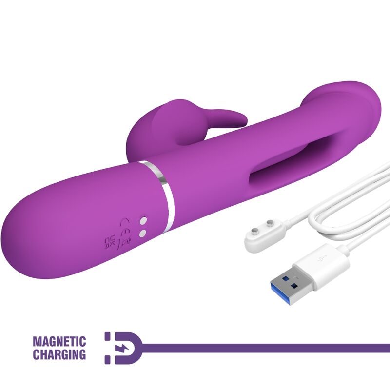 Vibromasseur Rabbit Kampas 3-en-1 Languette Oscillante Rechargeable - Pretty Love