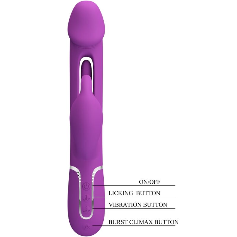 Vibromasseur Rabbit Kampas 3-en-1 Languette Oscillante Rechargeable - Pretty Love