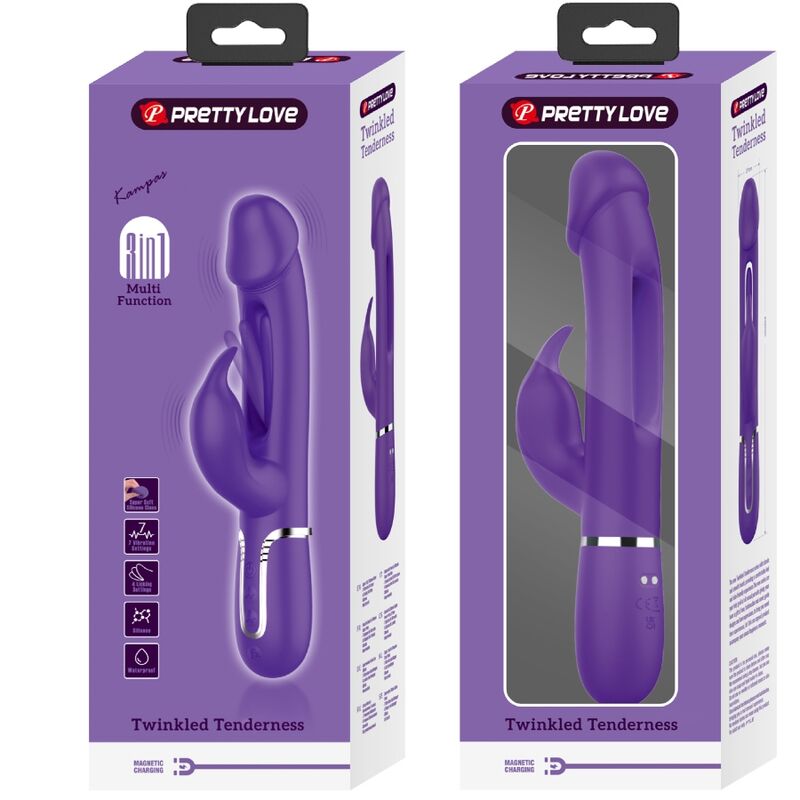 Vibromasseur Rabbit Kampas Langue Oscillante Bouton Climax Rechargeable - Pretty Love