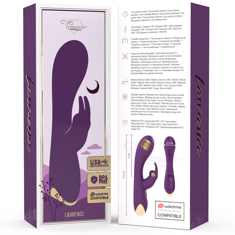 Vibromasseur Rabbit Laurence WatchMe Sans Fil 2 Moteurs IPX7 - Treasure